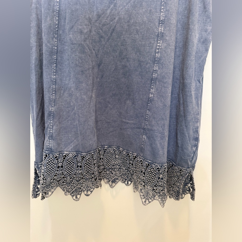 Coldwater Creek Cotton Sleeveless Dress with Lace Hem -‎ Size XL - Picture 4 of 8